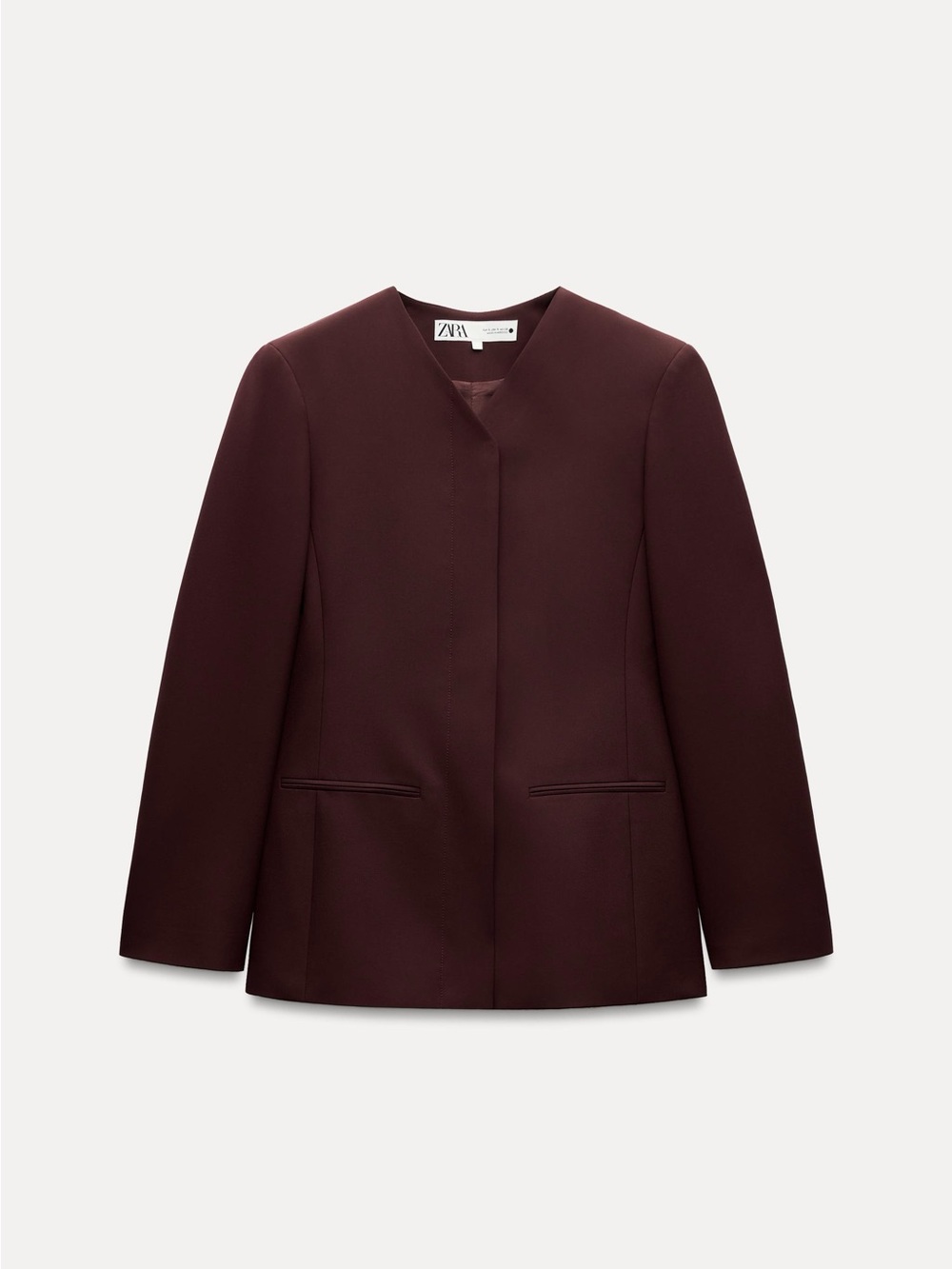 NWOT Zara High Neck Burgundy Blazer